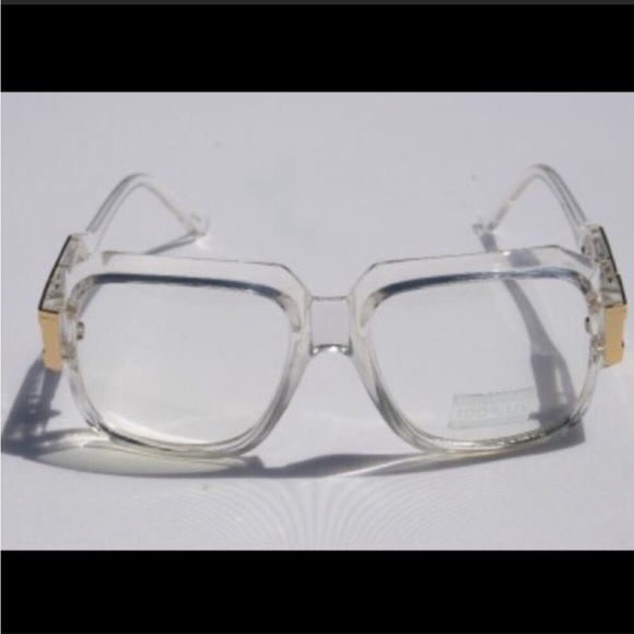 MENS  CLEAR & GOLD RETRO LOOK GAZELLE GLASSES *NEW - Picture 2 of 2